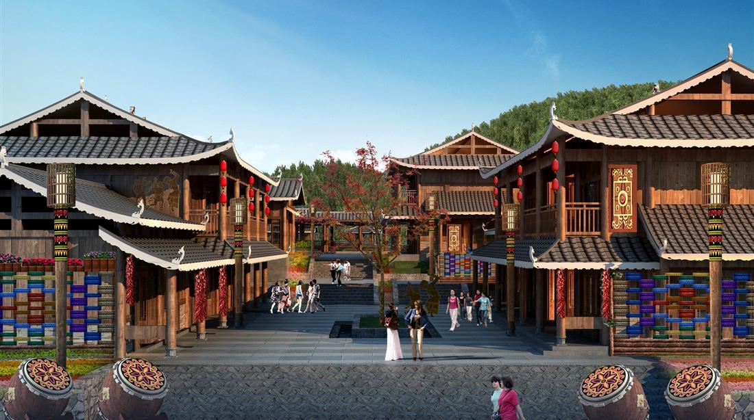 调整大小 靖州县飞山商业街入口